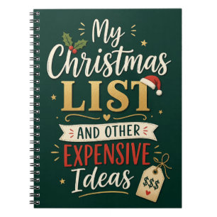 私のクリスマスリストとその他の高価なアイデア 冗談 ノートブック