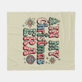 私のクリスマス時代にグルーヴィおもしろい先生 フリースブランケット (正面(横))