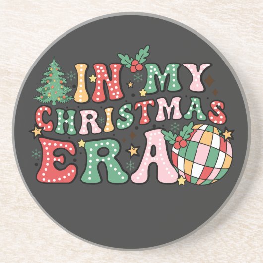 私のクリスマス時代にGroovyクリスマス コースター (正面)