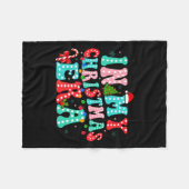 私のクリスマス時代の家族のマッチングのメリークリスマス フリースブランケット (正面(横))