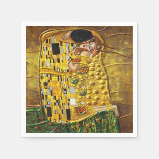 私のクリムトSerie:キス スタンダードカクテルナプキン (正面)