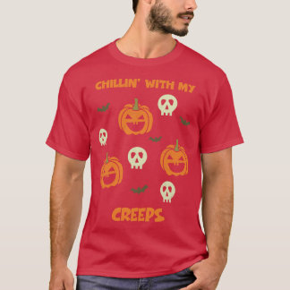 私のクリープ面白いハロウィーンパーティーTee怖いGif Tシャツ