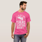 私のクレイジーなピアノ演奏のシャツ - ピアニスト キー Tシャツ (正面フル)