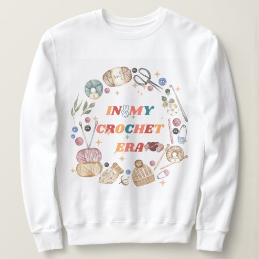私のクロシェ時代のシャツでは、クラフター母のギフト、クロシェ スウェットシャツ (デザイン正面)