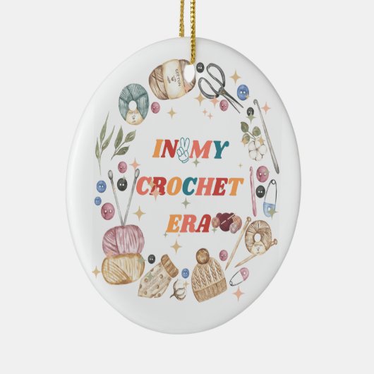 私のクロシェ時代のシャツでは、クラフター母のギフト、クロシェ セラミックオーナメント (右)