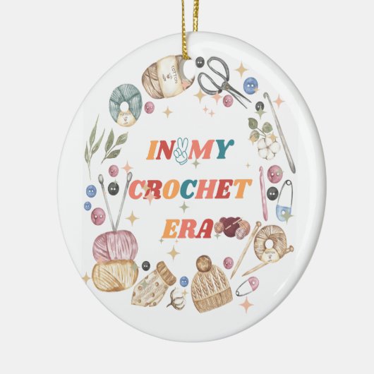 私のクロシェ時代のシャツでは、クラフター母のギフト、クロシェ セラミックオーナメント (左)