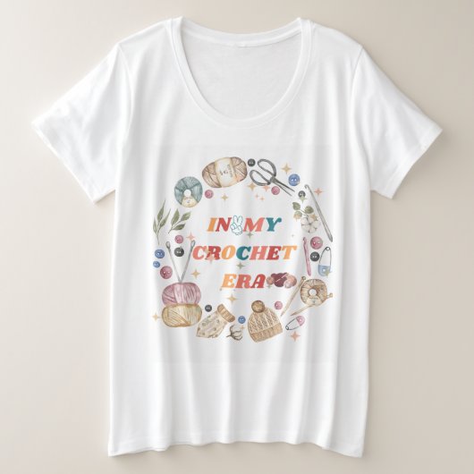 私のクロシェ時代のシャツでは、クラフター母のギフト、クロシェ プラスサイズTシャツ (デザイン正面)
