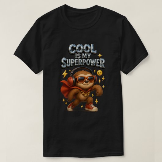 私のクールスーパーパワーおもしろいスロッスヒーローケープ Tシャツ (デザイン正面)