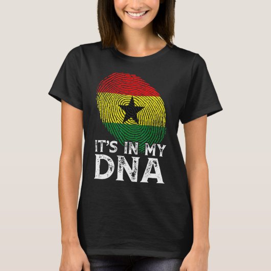 私のクールDnaガーナ国旗の指紋パトリオにある Tシャツ (正面)
