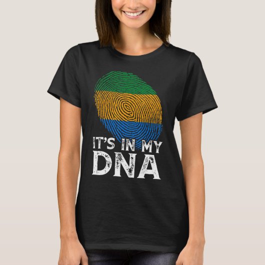 私のクールDna Gabonフラグ指紋パトリオにある Tシャツ (正面)