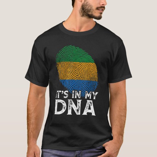 私のクールDna Gabonフラグ指紋パトリオにある Tシャツ (正面)