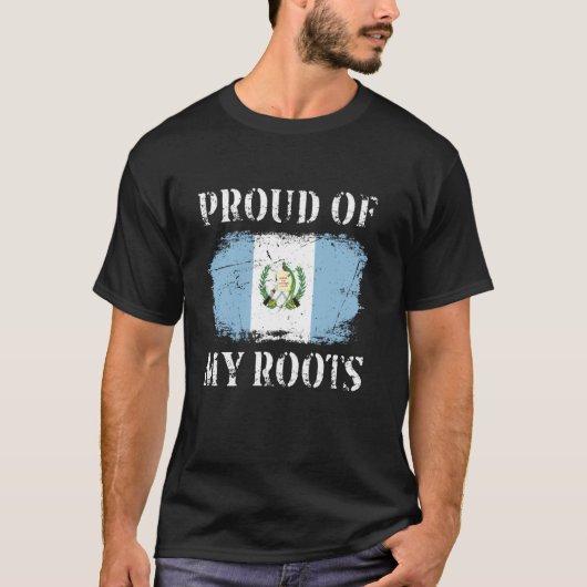 私のグアテ誇りを持ったマラの根のグアテ国旗の Tシャツ (正面)