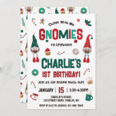 私のグノミーズのクリスマス誕生日パーティーとチリ 招待状 (正面/裏面)