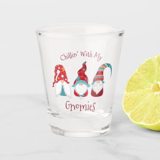 私のグノミーモダンズカワイホおもしろいリデイで冷たい ショットグラス (正面)