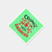 私のグノーミーとクリスマス – 赤おもしろい緑 スタンダードカクテルナプキン (角)