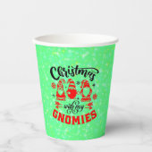 私のグノーミーとクリスマス – 赤おもしろい緑 紙コップ (正面)