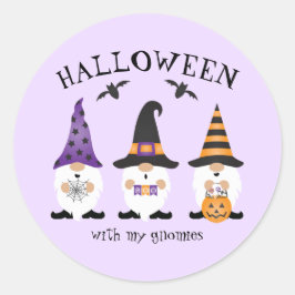 私のグノーミーとハロウィーン紫オレンジ ラウンドシール