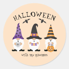 私のグノーミーとハロウィーン紫オレンジ ラウンドシール