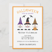 私のグノーミーとハロウィーン紫オレンジ 招待状 (正面)