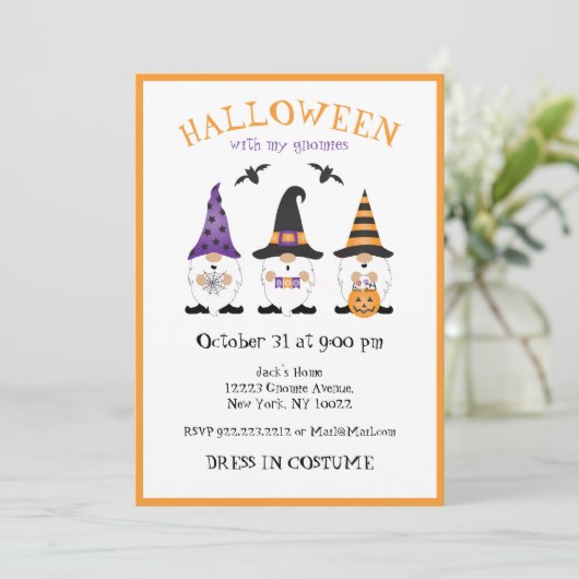 私のグノーミーとハロウィーン紫オレンジ 招待状 (スタンド正面)