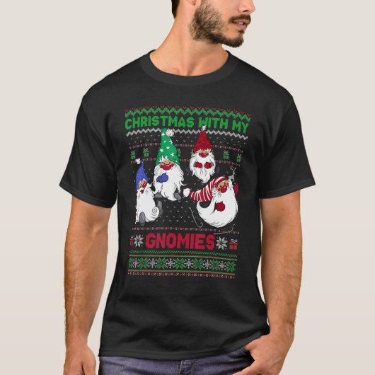 私のグノーミーの醜いセーターのクリスマスライト付きクリスマス Tシャツ (正面)