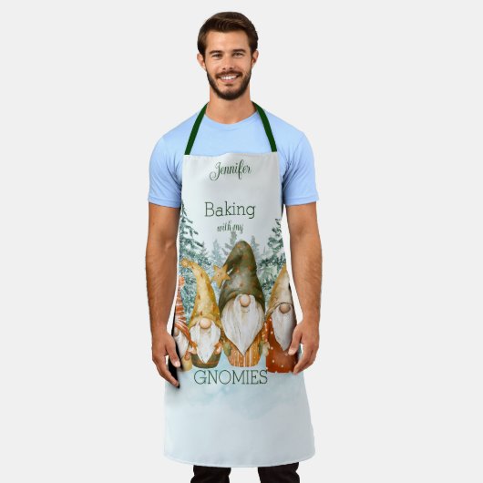 私のグノーミークリスマスとのベーキング エプロン (着用した状態)