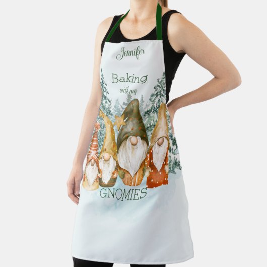 私のグノーミークリスマスとのベーキング エプロン (インサイチュ)