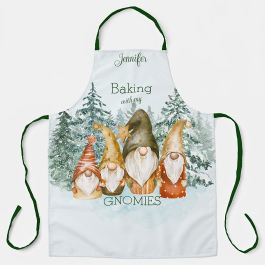私のグノーミークリスマスとのベーキング エプロン (正面)