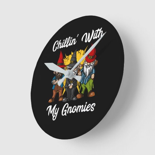 私のグノーミーズガーデンおもしろい格言とチリ ラウンド壁時計 (傾斜)