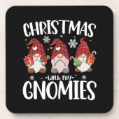 私のグノーミーバッファローレッドプレイド格言とクリスマス コースター (正面)