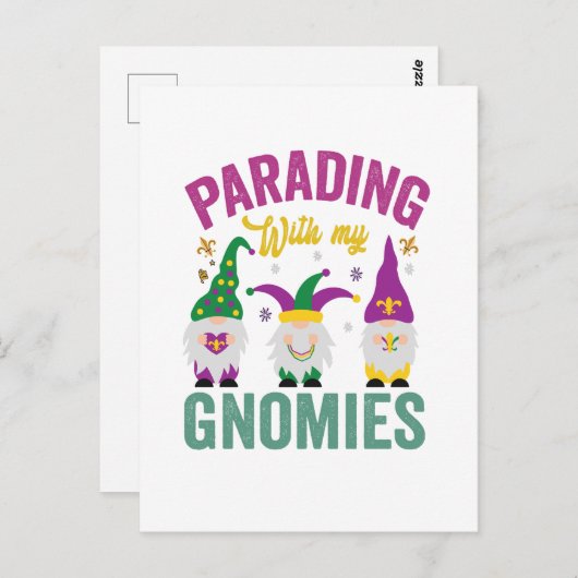 私のグノーミーマーディグラおもしろいス格言でパディング ポストカード (正面/裏面)