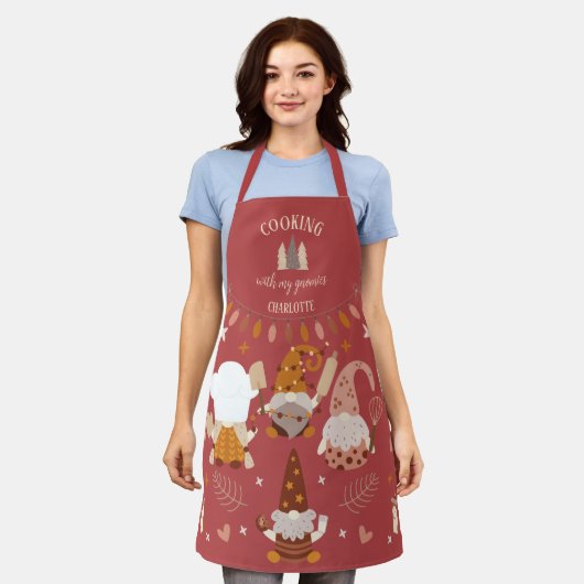 私のグノーミー料理と可愛いカスタム エプロン (着用した状態)