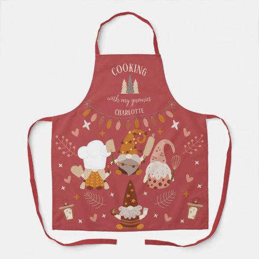 私のグノーミー料理と可愛いカスタム エプロン (正面)