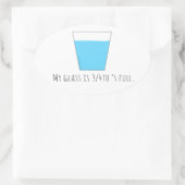 私のグラスは3/4のフル 楕円形シール (バッグ)