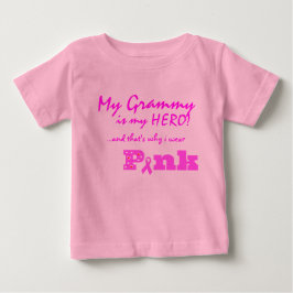 私のグラミーは私のヒーローである、だから私は衣服ピンク ベビーTシャツ