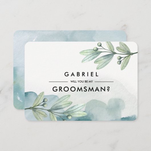 私のグルームズマンになってくれますか？ オーダーメイド招待状 招待状 (正面/裏面)