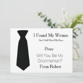 私のグルームズマンになってくれますか ブラック＆ホワイトタイ 招待状 (スタンド正面)