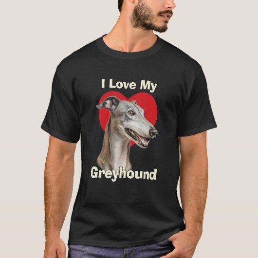 私のグレイハウンドの子犬が大好き Tシャツ (正面)