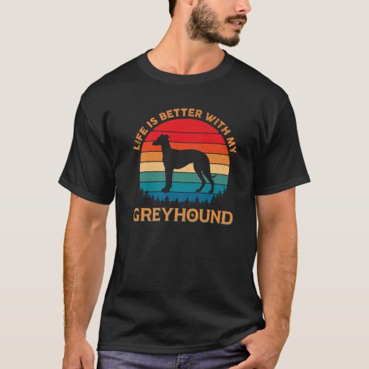 私のグレイハウンド犬の母のパパで人生は良い Tシャツ (正面)