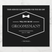 私のグロムスマンのプロポーザルであるブラックモダンの結婚こと リキュールボトルラベル (シングルラベル)