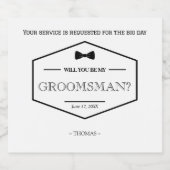 私のグロムスマンのプロポーザルであるブラックモダンの結婚こと リキュールボトルラベル (シングルラベル)