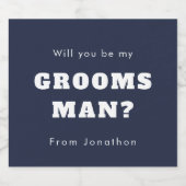 私のグロムスマンの白い脚本ネイビーブルー リキュールボトルラベル (シングルラベル)