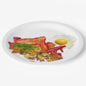 私のケチャップはベーコンのためにスクアチン行った ペーパープレート (アングル)