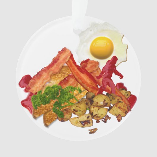 私のケチャップはベーコンデコールのためにしゃがみ出した オーナメント (正面)