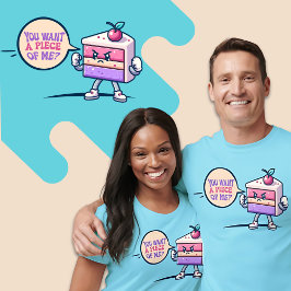 私のケーキかわいいプリンおもしろいのシャツ Tシャツ