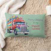 私のゲイ・トラック運転手の夫にメリークリスマス ランバークッション (ブランケット)