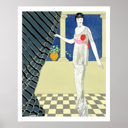 私のゲストが到着していない、女性のイラストレーション ポスター (正面)