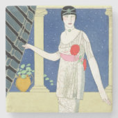 私のゲストは、womaのイラストレーション着きませんでした ストーンコースター (正面)