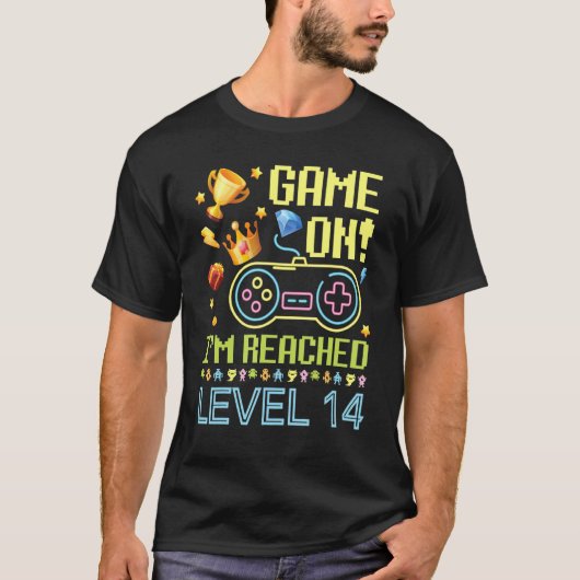 私のゲームはレベル14歳の誕生日ボー Tシャツ (正面)