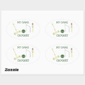 私のゲームをクロケー 楕円形シール (シート)